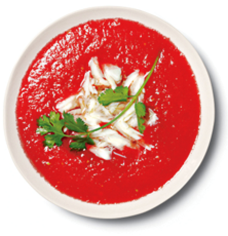 Spicy Thai watermelon soup with crab