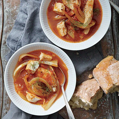 Spicy tilapia and fennel stew