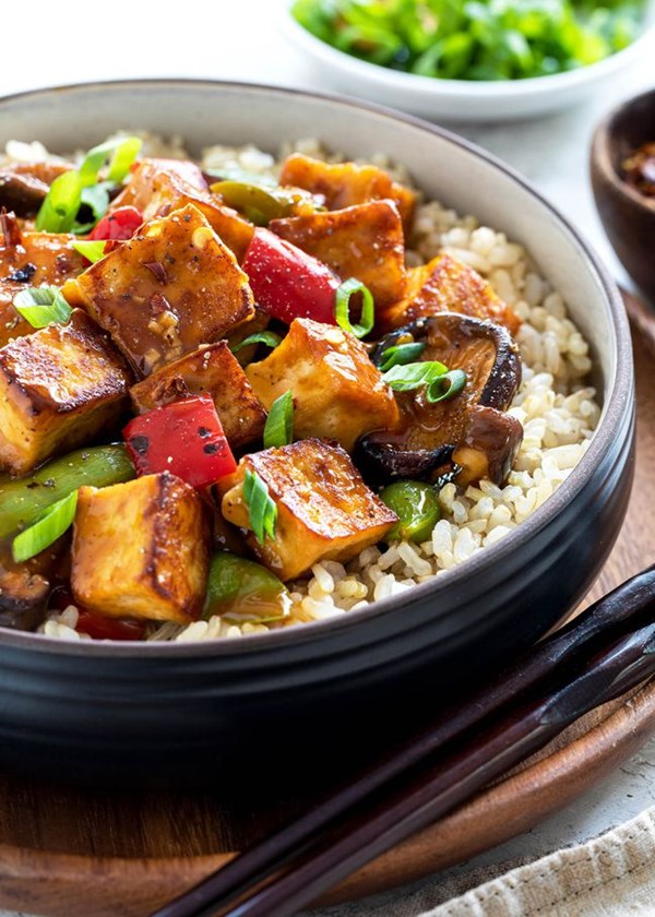 Spicy tofu stir-fry