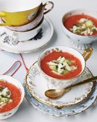 Spicy tomato-and-watermelon gazpacho with crab