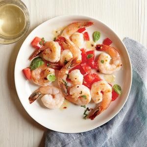 Spicy tomato-basil shrimp