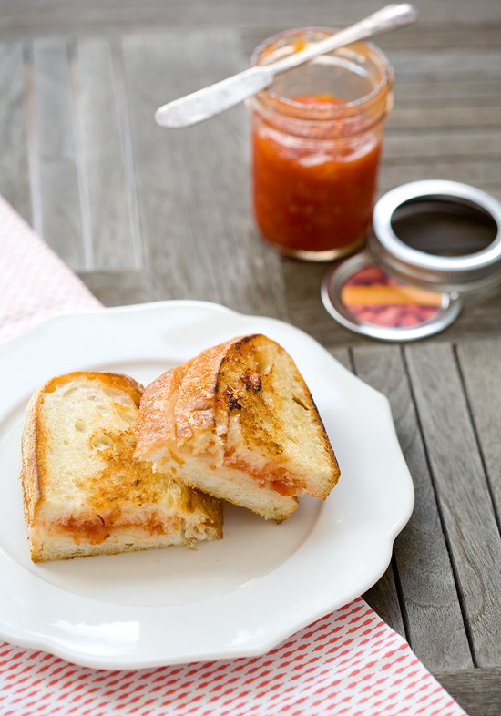 Spicy tomato peach jam