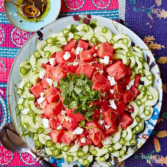 Spicy watermelon salad
