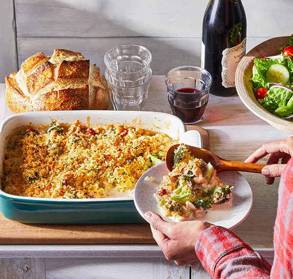 Spicy white bean casserole with Calabrian chiles