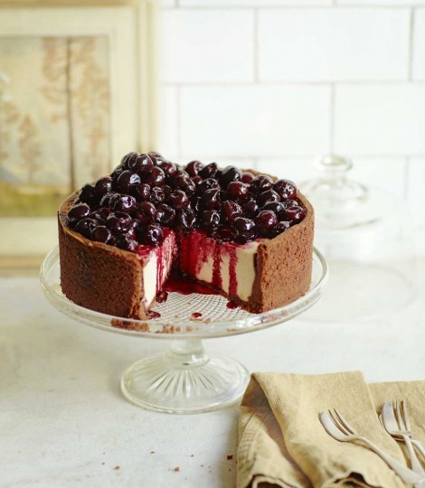 Spiked cherry cheesecake
