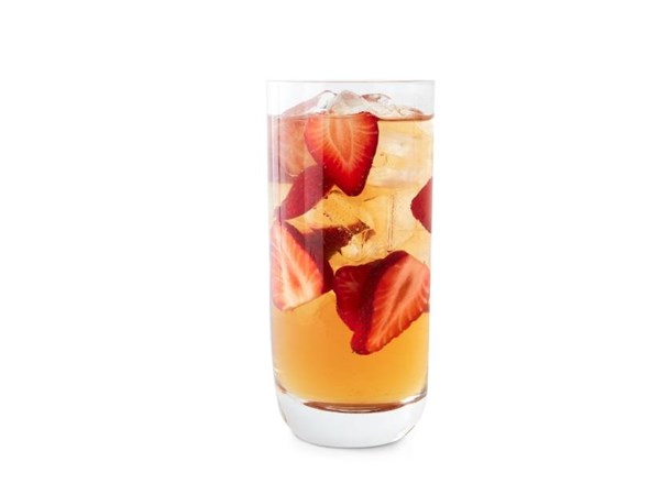 Spiked strawberry iced tea cooler