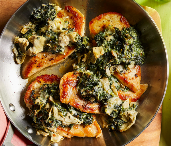 Spinach & artichoke smothered chicken