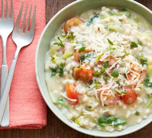 Spinach & barley risotto