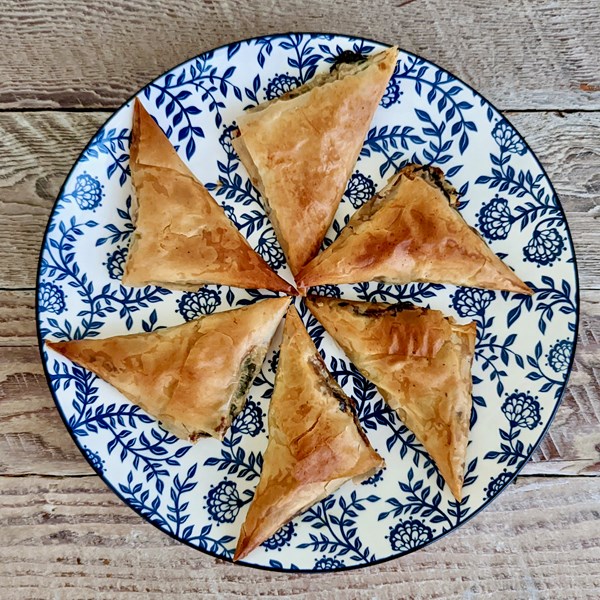 Spinach & cheese filo triangles