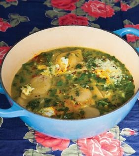 Spinach + dumpling osh (Osh-e jushvareh-ye Sabzevari)