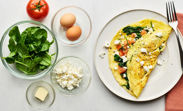 Spinach & feta omelet