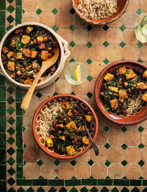 Spinach & halloumi curry