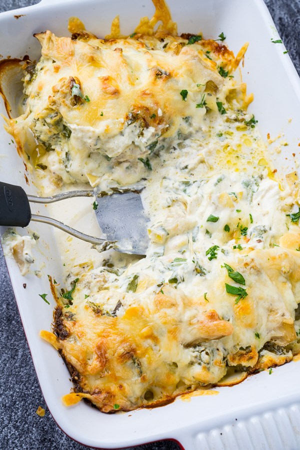 Spinach and artichoke baked chicken