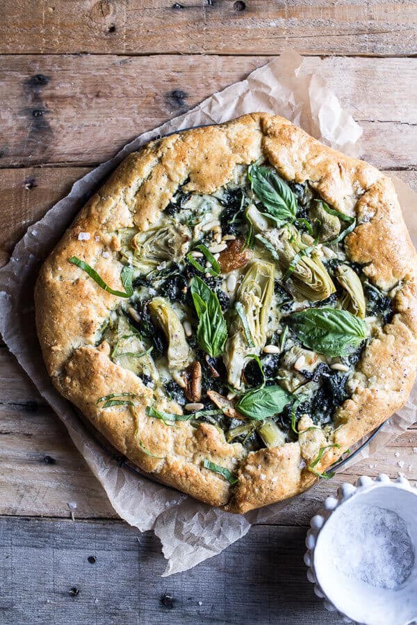 Spinach and artichoke galette