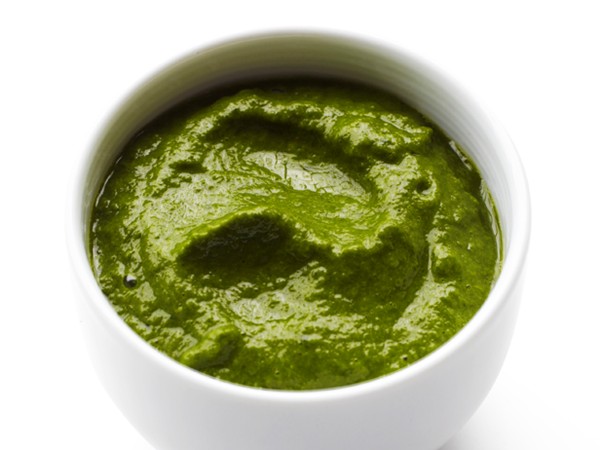 Spinach and banana puree