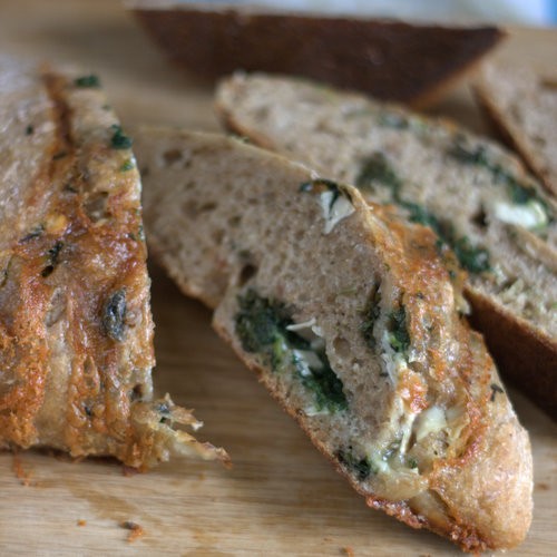 Spinach and Brie sourdough