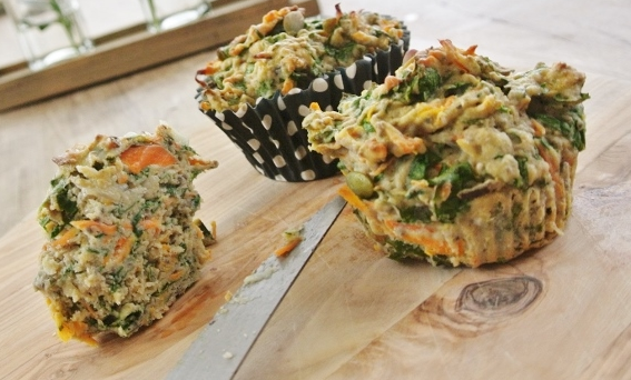 Spinach and carrot muffins