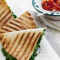 Spinach and cheese quesadillas 