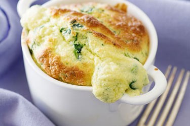 Spinach and cheese souffles 