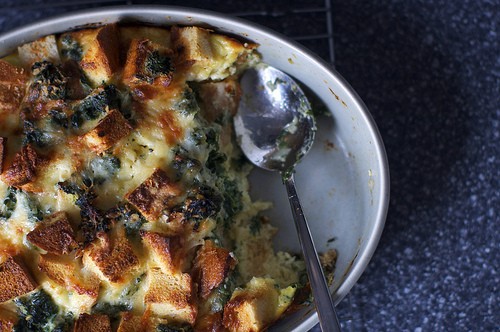 Spinach and cheese strata
