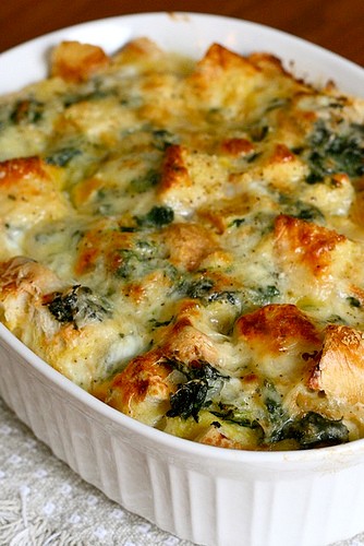 Spinach and cheese strata