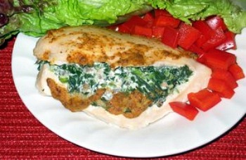 Spinach and cheese stuffed chicken