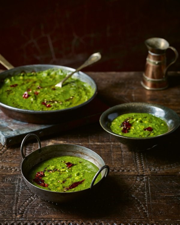 Spinach and coconut dal