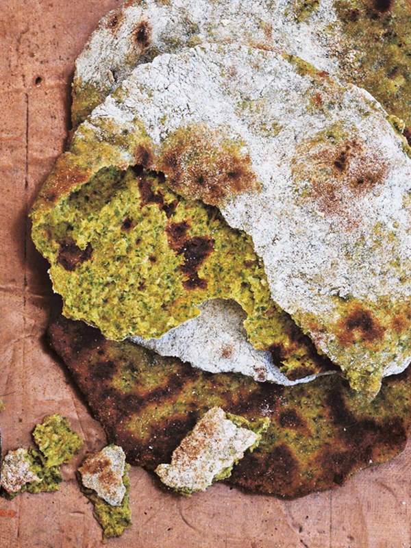 Spinach and cumin flatbread