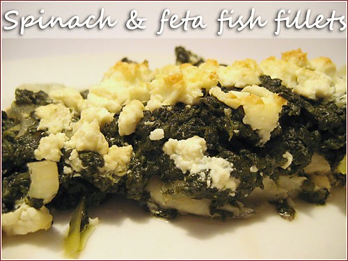 Spinach and feta cheese fish fillets