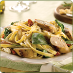 Spinach and feta chicken sausage fettuccini