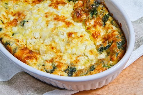 Spinach and feta clafoutis
