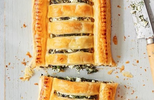 Spinach and feta pastry slice