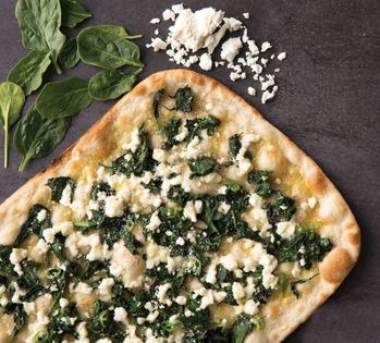 Spinach and feta [pizza]