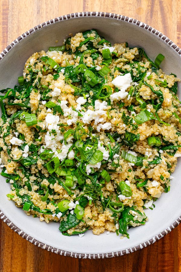 Spinach and feta quinoa