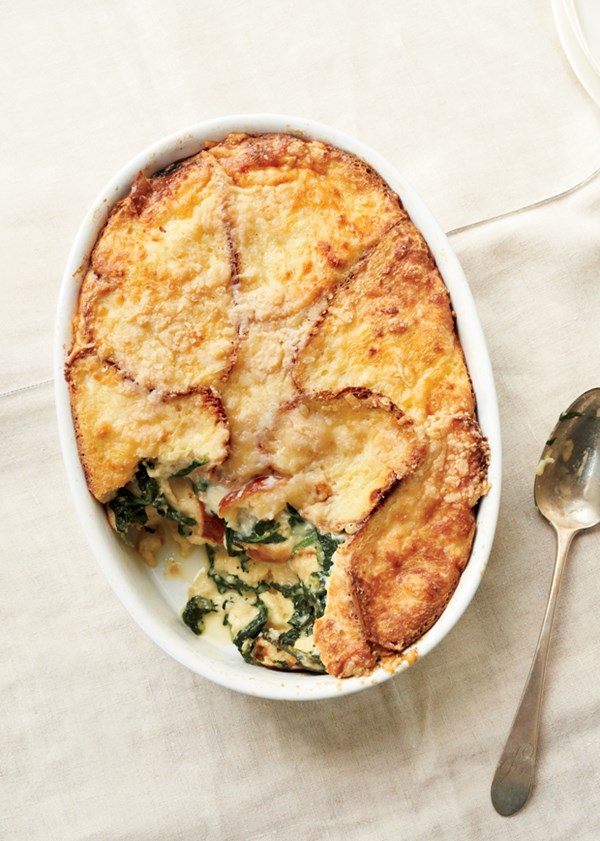 Spinach and Fontina strata
