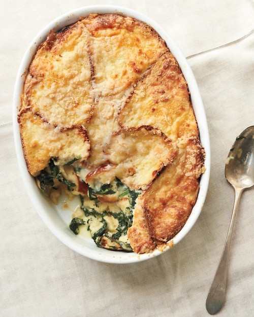 Spinach-and-Fontina strata