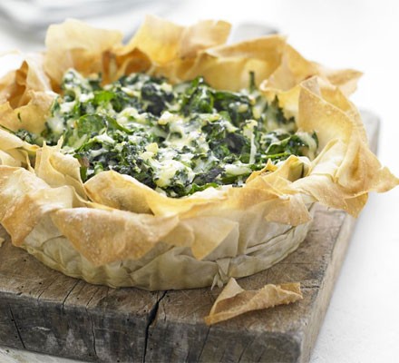 Spinach and Fontina tart