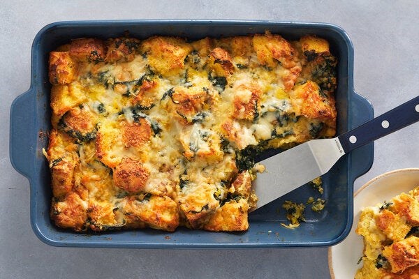 Spinach and Gruyère breakfast casserole 