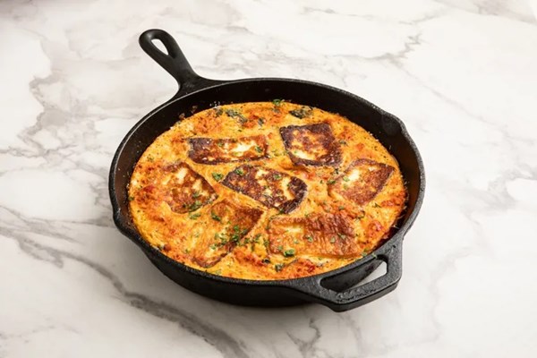 Spinach and halloumi frittata