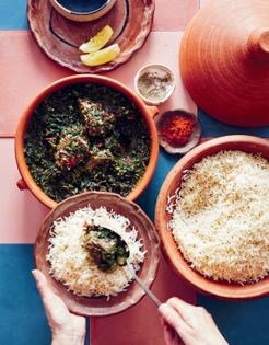 Spinach and lamb curry (Sabzi)