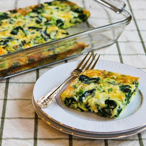 Spinach and mozzarella egg bake