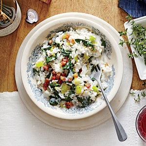 Spinach and pancetta fake-out risotto