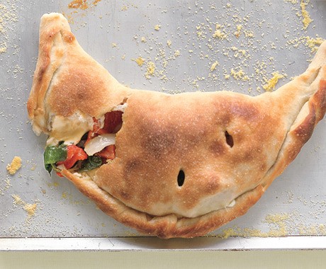 Spinach and red-pepper calzones