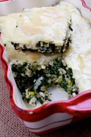 Spinach and rice casserole
