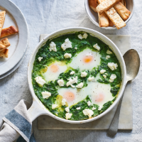 Spinach and ricotta baked eggs