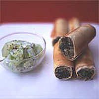 Spinach and ricotta filo parcels