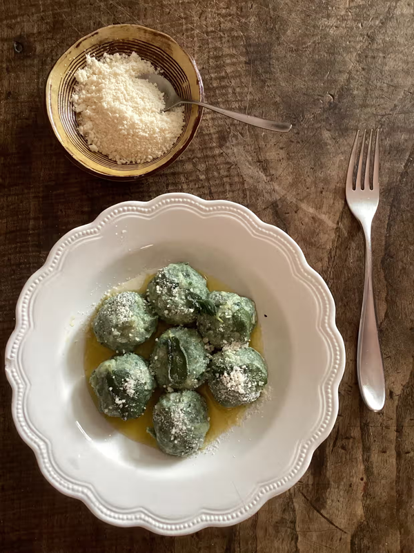 Spinach and ricotta gnudi