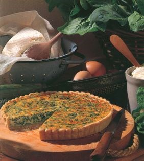 Spinach and ricotta quiche