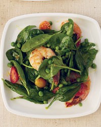 Spinach-and-shrimp salad with chile dressing