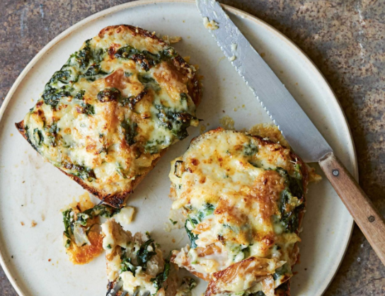 Spinach and smoked haddock rarebit